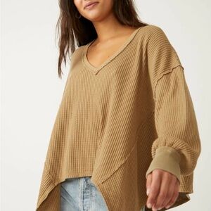 Free People, We the Free, so Large Coraline Thermal Top Olive Tapenade